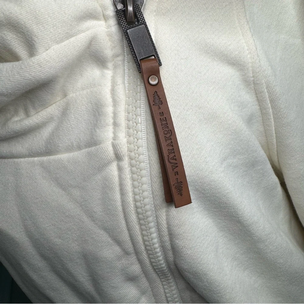 Wanakome Hestia Cowl Neck Zip Up Terry Sweatshirt Size XXL NWT Oatmeal - Picture 5 of 16